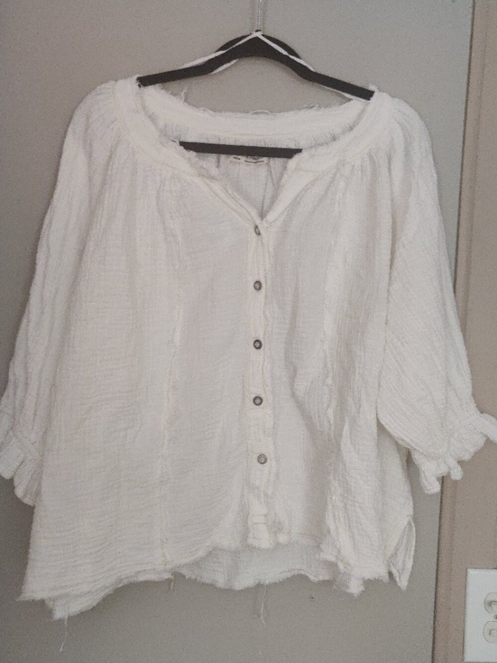 Free People We The Free Oversized Puff Sleeve Peasant Top